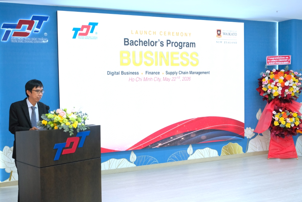 TS. Võ Hoàng Duy – Phó Hiệu trưởng TDTU phát biểu tại buổi lễ